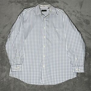 Orvis Shirt Mens XL Blue white  Classic Checkered Button Down Long Sleeve Cotton